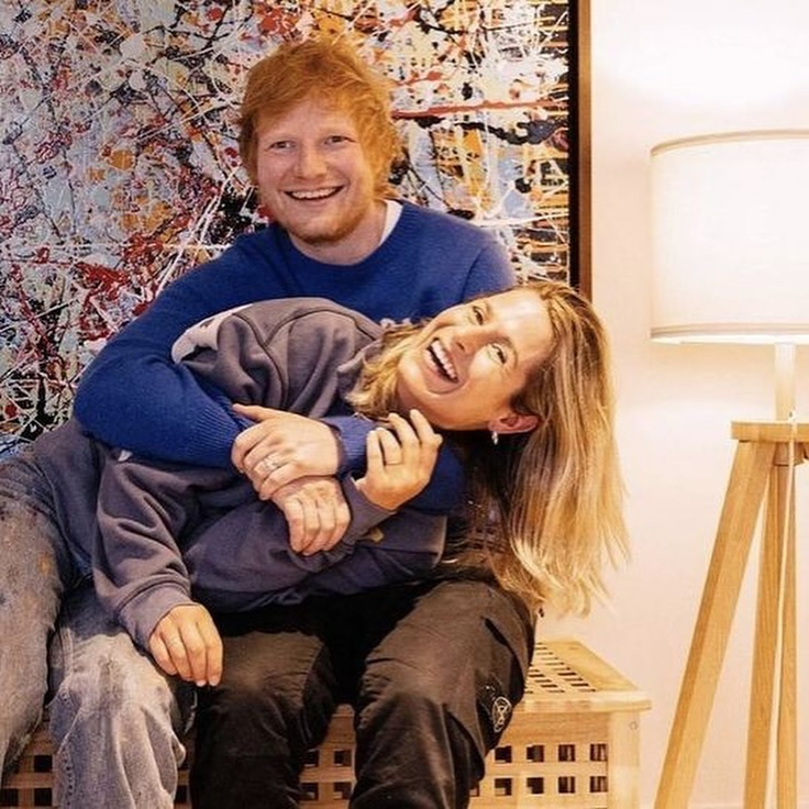 foto para ilustrar ed sheeran e esposa