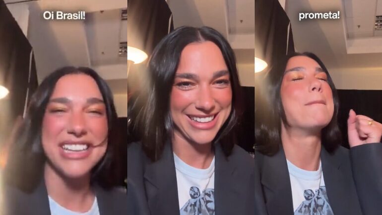 "A vida presta": Dua Lipa aparece falando em português; ASSISTA