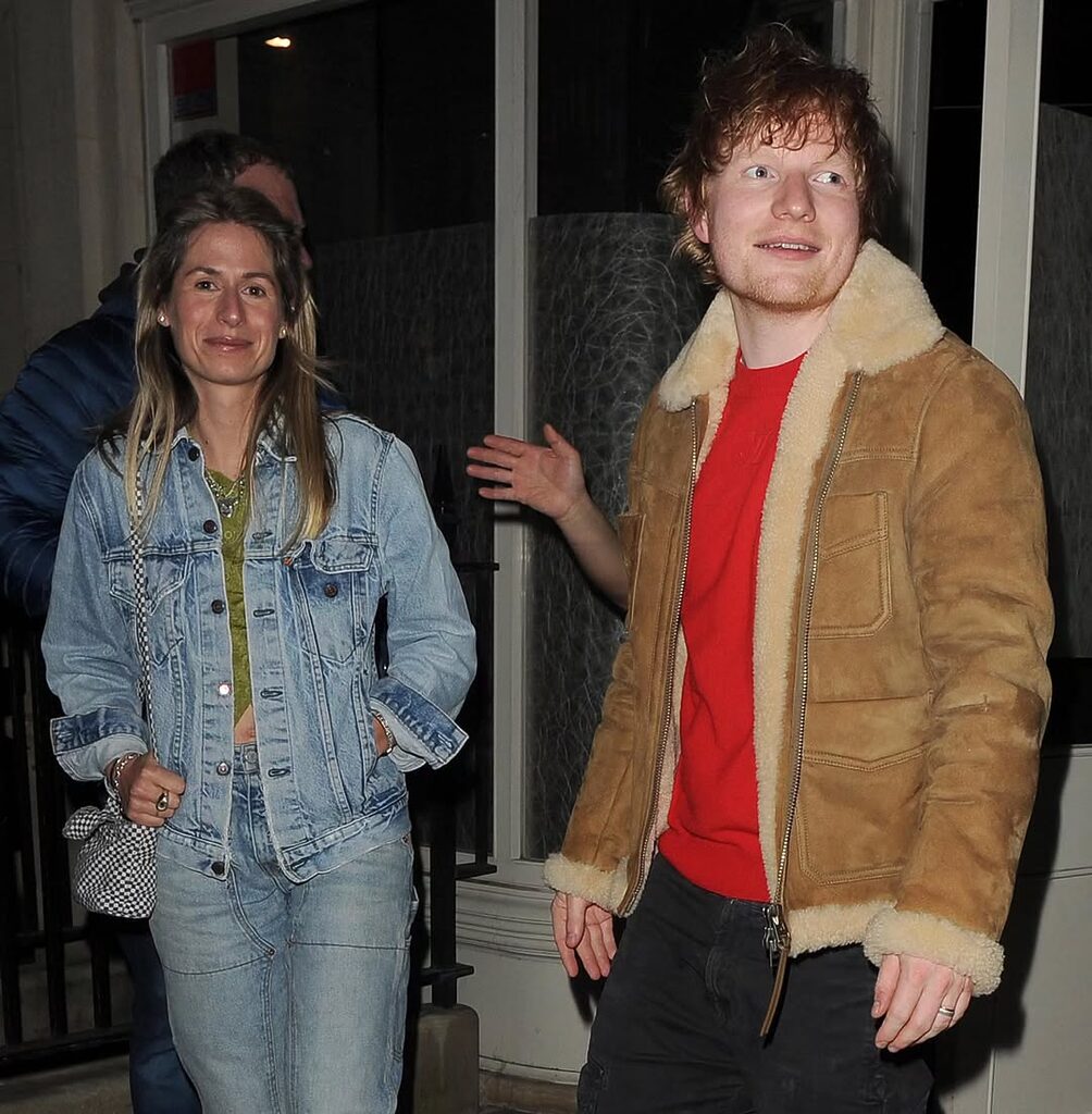 foto para ilustrar ed sheeran com a esposa
