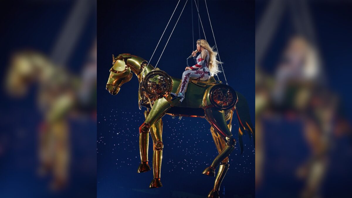 VÍDEO: Após acidente, Beyoncé troca carro voador por cavalo dourado e surpreende fãs