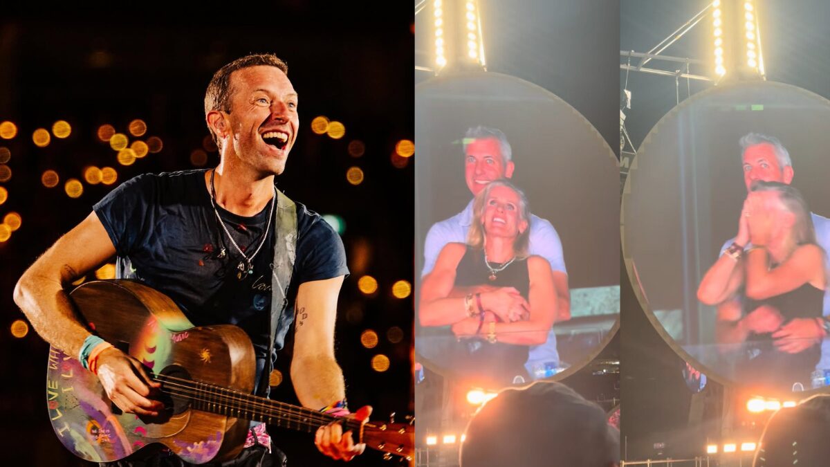Após expor traição de CEO, Chris Martin manda recado antes de “kiss cam” em show do Coldplay