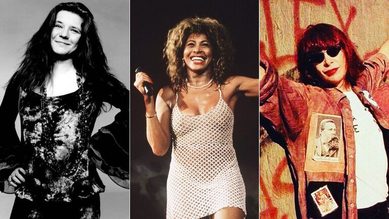 Artistas como Janis Joplin, Tina Turner e Rita Lee marcaram a história do rock (Fotos: Reprodução, Redes Sociais)
