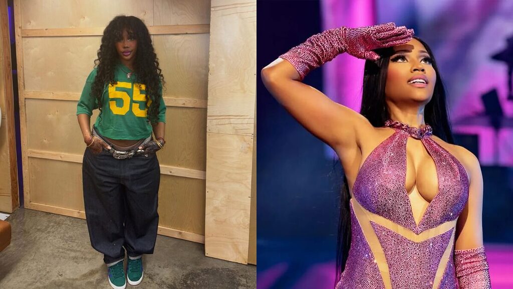 SZA e Nicki Minaj protagonizaram uma briga no X na terça-feira (15) (Foto: Reprodução, Redes Sociais)