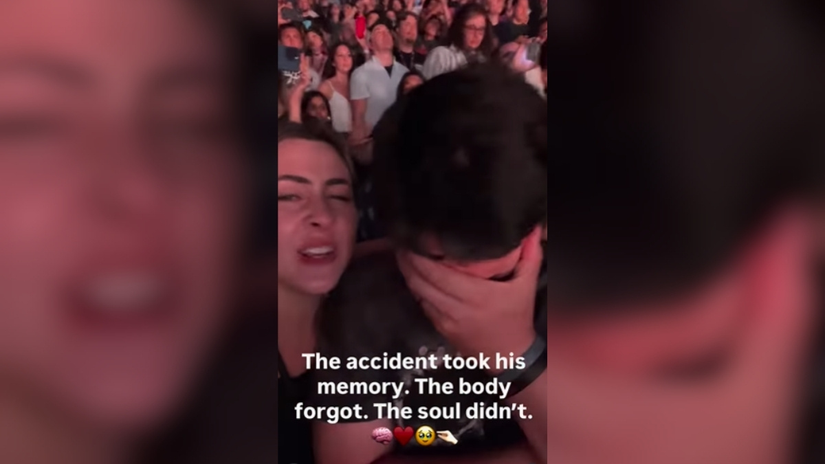 Catarinense que perdeu a memória após grave acidente se emociona em show de Linkin Park