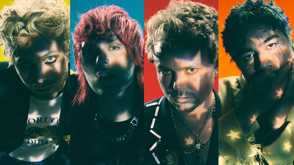 Da esquerda para direita: Luke Hemmings (vocal e guitarra), Michael Clifford (guitarra), Ashton Irwin (bateria) e Calum Hood (baixo elétrico) (Foto: Divulgação/5SOS)