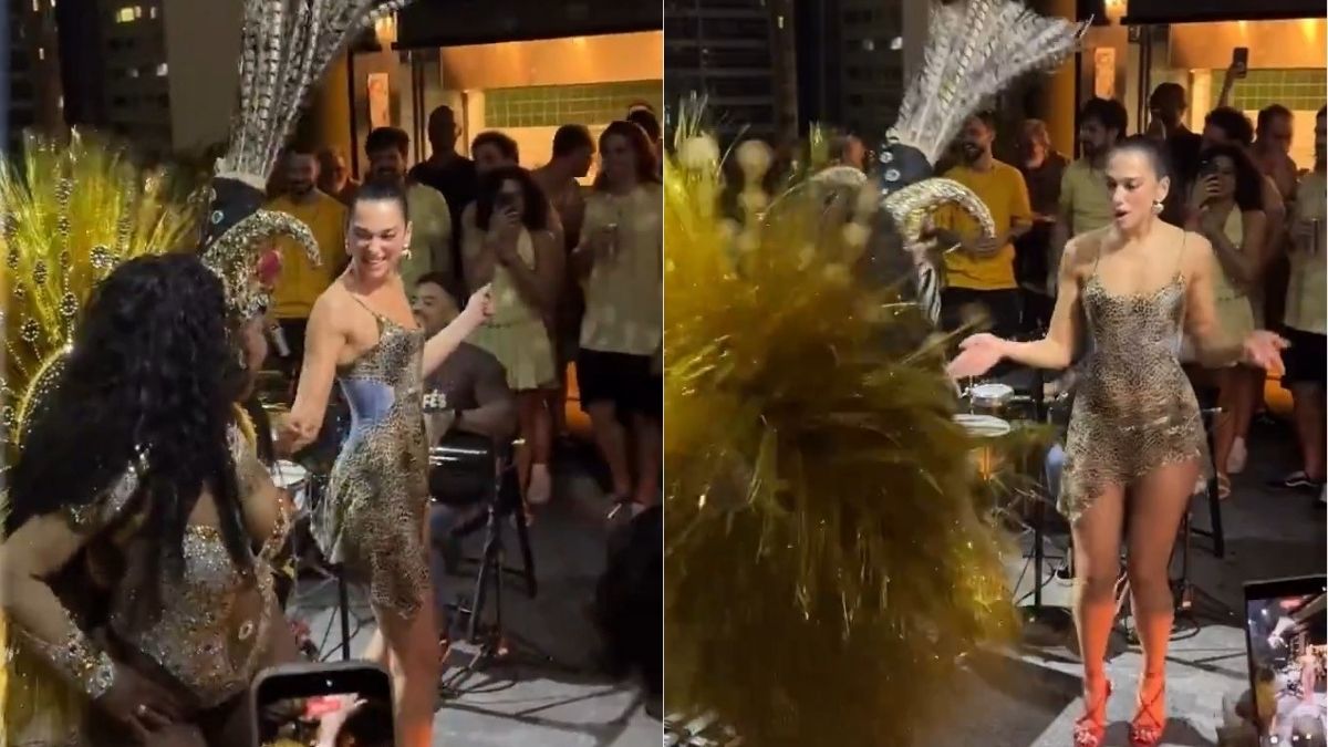 Após show em São Paulo, Dua Lipa curte roda de samba com Shawn Mendes e outros famosos