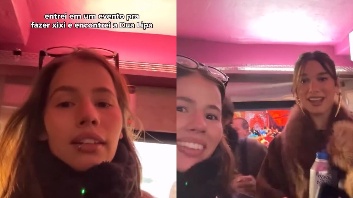 Brasileira se surpreende ao encontrar Dua Lipa em banheiro de NY: “Mentirosa”