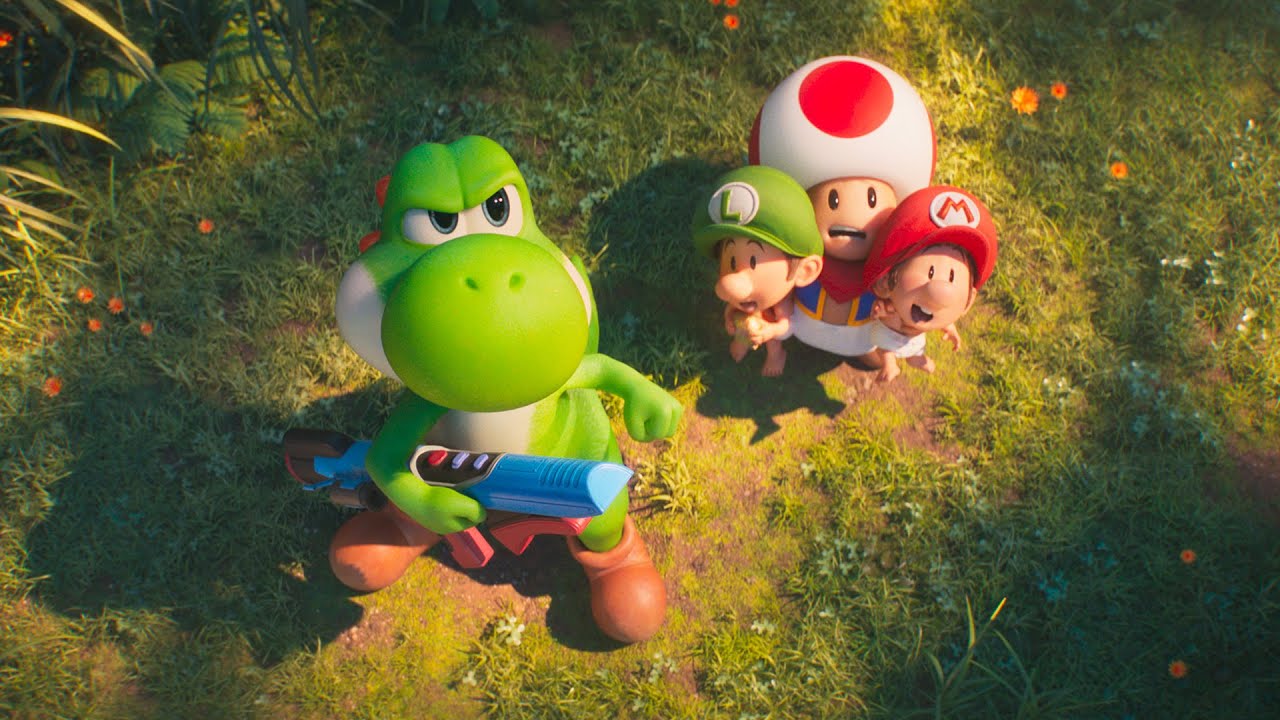 Yoshi duela com dinossauro para salvar Mario e Luigi em novo teaser de “Super Mario Galaxy”